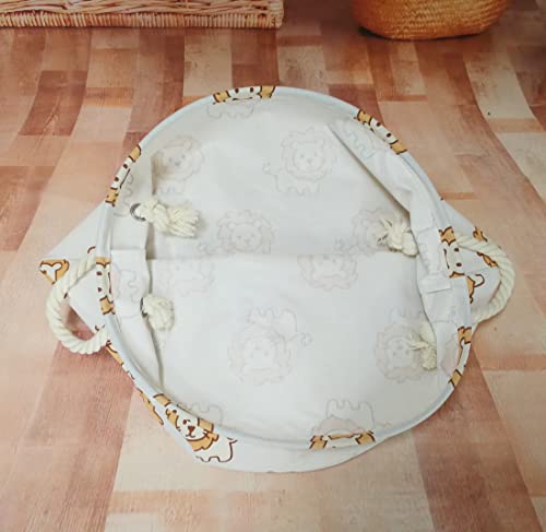 Image of Round Laundry Basket Storage Bins Nursery Hamper Gift Baskets for Home,Office,Home Decor