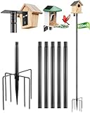 Smart Bird Feeder Pole Stand - 92 Inch Birdhouse Pole Heavy Duty Mounting Kits with 7 Prolong Base for Outdoor Adjustable Bird Feeding Station for WildBird Watching