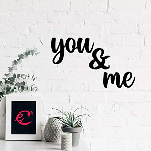 Image of eCraftIndia You & Me Wooden Wall Decor for Living Room Bedroom | Home Wall Decor Items | Wall Art for Home Decor | Valentine Gift for Girlfriend Boyfriend Husband Wife Her Him | Valentine Decoration