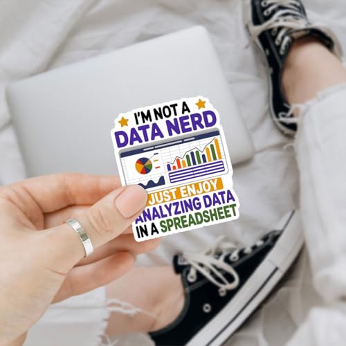 Calcomanías I'm Not A Data Nerd de vinilo impermeable para laptop y botella, pack de 3 7