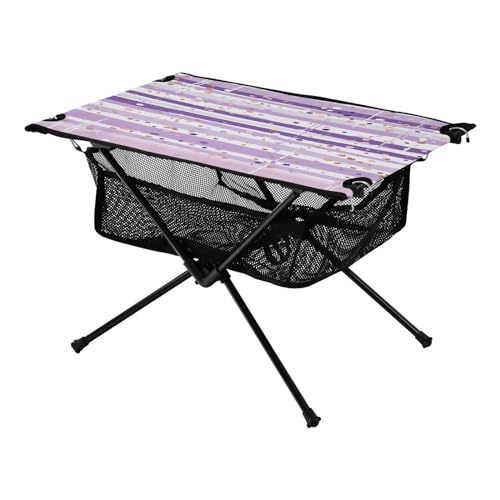 SDMKA Folding Camping Tables Mesa Plegable para Camping, Playa y Picnic con Estructura de Metal y Tapete de Oxford, Forma Rectangular, Color C256