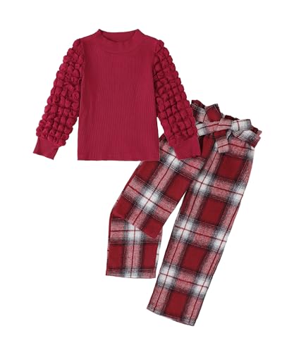 Image of Little Girls Clothes Kids Fall Winter Outfits Pant Set for Girl Age 4-8