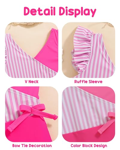 Image of Mioglrie Toddler Baby Swimsuit Girl Bathing Suit Girl 2T 3T 4T 5T 6T Girls One Piece Swimsuits Color Block Swimwear