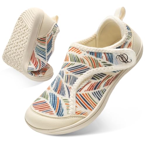 Comfortable Wide Diabetic Shoes for Women Mes,Barefoot House Shoes Slippers for Women Indoor Outdoor,Adjustable Zero Drop Edema Shoe for Neuropathy, Breathable Nursing Shoe Wide Width Casual Sneakers