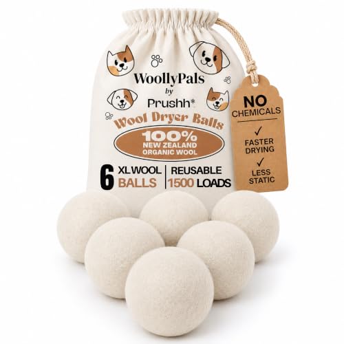 10 Best XL Wool Dryer Balls That Will Transform Your Laundry Routine 10 WoollyPals XL Dryer Balls (6-Pack 100% Wool)