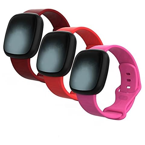 3PCS Straps Compatible with Fitbit Versa 3 Straps/Fitbit Sense Strap for Women Men,Adjustable Soft Silicone Replacement Strap for Fitbit Versa 3 / Fitbit Sense Smart Wristband Accessories (F, Small) Cover