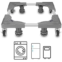 Mini Fridge Stand, Washing Machine Stand with 4, Washer and Dryer Stand with 4 Wheels, Adjustable Furniture Mover Stand for Home Laundry and Appliance