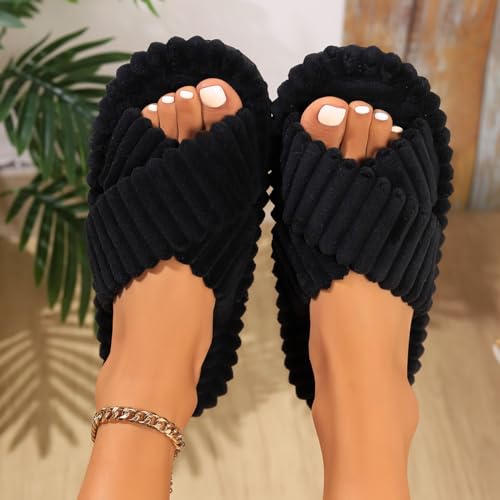 Slippers for Women Memory Foam House Bedroom Open Toe Slides Sandals Shoes Comfy for womens Anti-Skid sole4