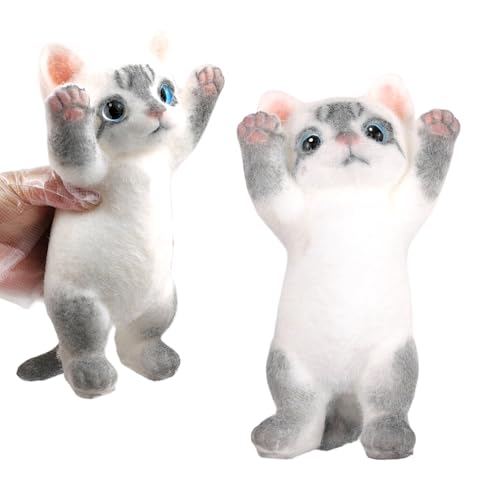 Image of Big Hand Painted Cat Squishy Toys,Large Cute Ultra Soft Kitty Squeeze Fidget Toys for Stress Relief ,Kawaii Squishies Sticky Animal Toys for Adults Kids,Decompression Sensory Balls (Tabby)