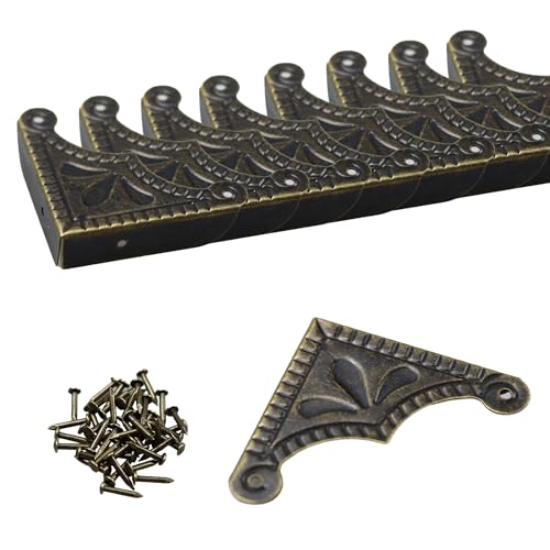bociloy 12Pcs Decorative Metal Box Corner Guard Protectors, 1.5