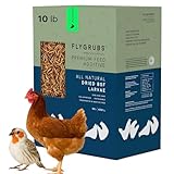 FLYGRUBS Superior to Dried Mealworms for Chickens (10 lbs) - Non-GMO - 85X More Calcium Than Meal Worms - Chicken Feed & Molting Supplement - FDA Approved BSF Larvae Treats for Hens, Ducks, Birds