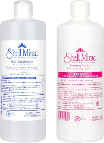 【大容量トータルケアセット】 シェルミラック スキンコンディショナー 500ml / エッセンスローション 500ml 各1本ずつ 化粧水 ふきとり化粧水 導入化粧水 無添加 敏感肌 乾燥肌 保湿 毛穴 セラミド 美容 ハリ キメ スキンケア エイジングケ