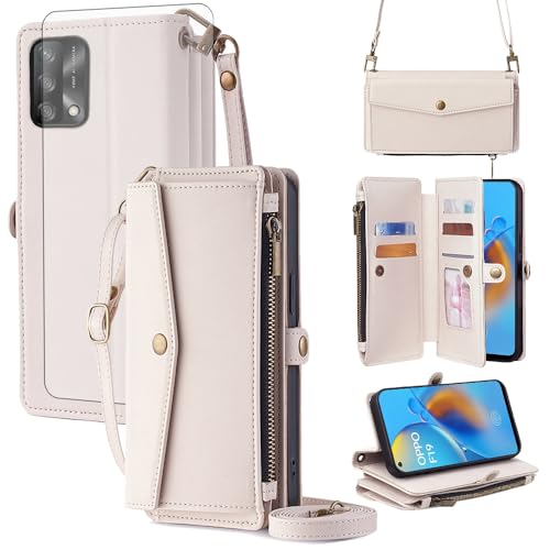 Protégez votre Oppo A74 4G des chutes avec cette coque portefeuille à clapet et chaîne