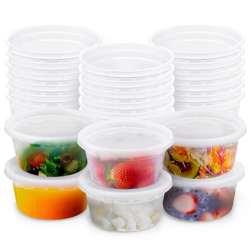 8oz Deli Food Containers with Lids for Leftovers & Storage, 24 Units