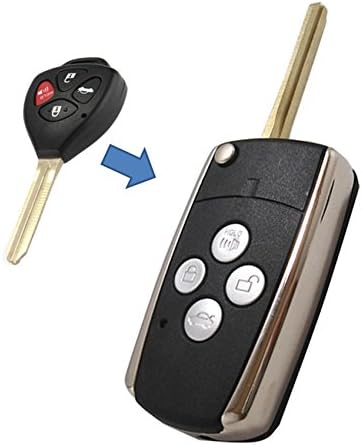 KEMANI Uncut Modify Chrome 4 Buttons Flip Folding Remote Key Case Fob Shell Repair Fit For Toyota Camry Corolla Venza No chips