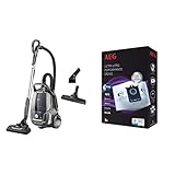 AEG VX9-2-ÖKO Staubsauger mit Beutel & GR210S s-Bag Ultra Long Performance Staubsaugerbeutel (3 XXL Synthetik Staubbeutel für dauerhaft hohe Saugleistung, optimale Filtration, 5 Liter Volumen, weiß)