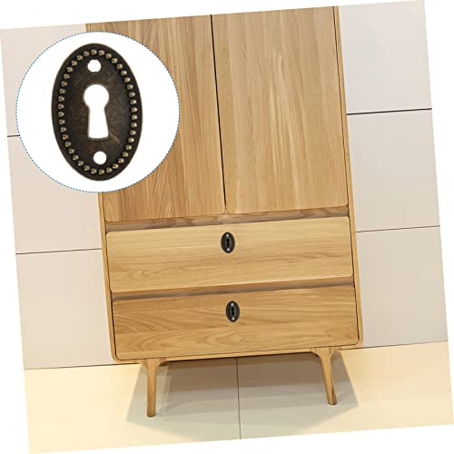 Sewoart 20Pcs Drawer Piece Vintage Decor Metal Cabinets Dresser Decor Door Keyhole Cover Keyhole Escutcheons Drawer Keyhole Oval Decorative Keyhole Cover Keyhole Ornament Keyhole Protector #TOP3