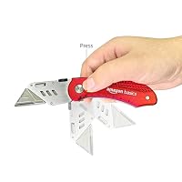 Amazon Basics Robustes Universalmesser mit Aluminiumgehäuse, Rot (Packung mit 2) – Ansicht 4