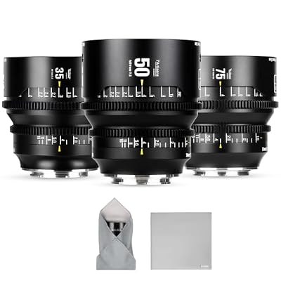 7artisans 35/50/75mm T1.5 Dream Series Set Manual Focus Full-Frame Large Aperture Prime Cine Lens Compatible for Canon EOS R, RED, R3, R5, R6, R7, R10, RP, Black