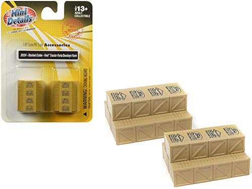 Classic Metal Works 20224 Stacked Wooden Crates Ford Tractor Parts & Dearborn Farm Equipment 2 Piece Accessory Set 1-87 HO Scale
