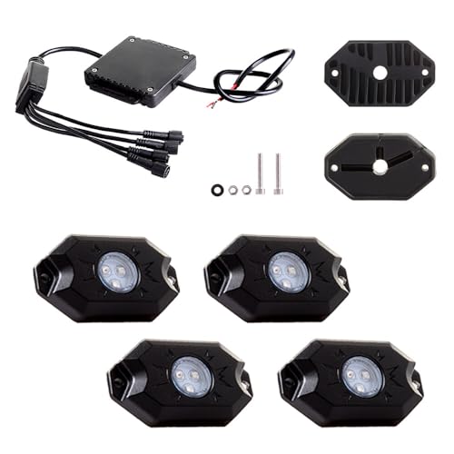 ECCPP 4 Pods RGB LED Rock Lights Kit For Jeep Commander 2006-2010 For Jeep Compass 2007-2017 For Jeep For Cherokee 1990-2001 2014-2017 For Jeep Grand Cherokee 1993-2017 For Jeep Liberty 2002-2012