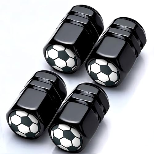4Pack Soccer Tire Valve Stem Caps Soccer Ball Car Accessories Decor for Cars Trucks SUV Motorcycles Bicycles Bike Tire Air Cap for Men Women and Sports Decor Lovers