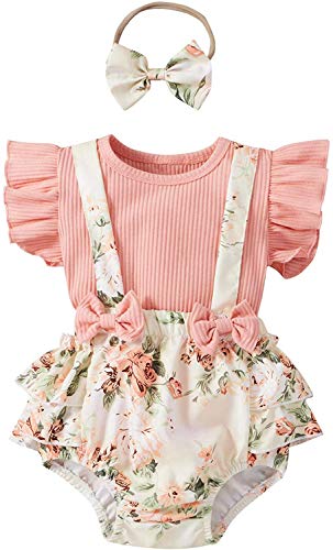 Image of Baby Girl Clothes Outfits 3PCS Newborn Infant Baby T Shirt Shorts Headband Summer Set