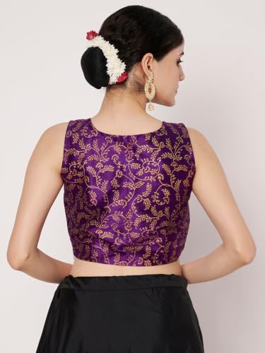 Image of studio rasa Women's Dupion Hand Block Printed Readymade Top for Festive Wedding Party