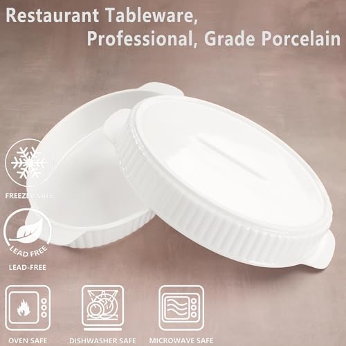 jinsongdafa 10 x 7 Inch Oval Au Gratin Baking Dishes, Set of 2, Porcelain Baking pan Oven Safe, Roasting Lasagna Pans, for Casserole Dish, Pie Plate, Baking, scalloped potatoes, shepherds pie by jinsongdafa - Used condition - Image 3