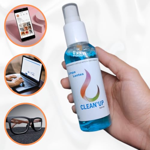 KIT 2 LIMPA LENTES E TELAS 120ML MULTIUSO TV COMPUTADOR CELULAR ÓCULOS