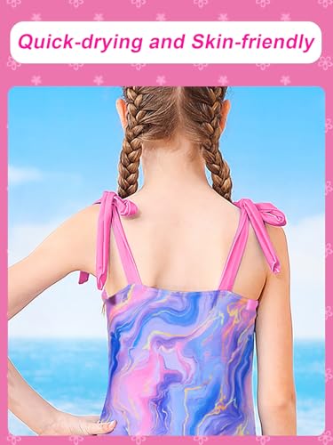 RAISEVERN Girls Swimsuit One Piece Bathing Suit Cute Summer Beach Swimwear for 6-12 Years4
