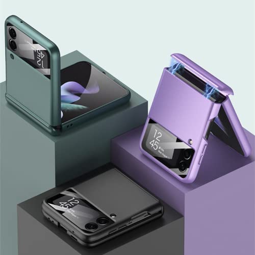 Capa para Samsung Galaxy Z Flip 3, capa protetora magnética integrada com filme ultrafino anti-queda