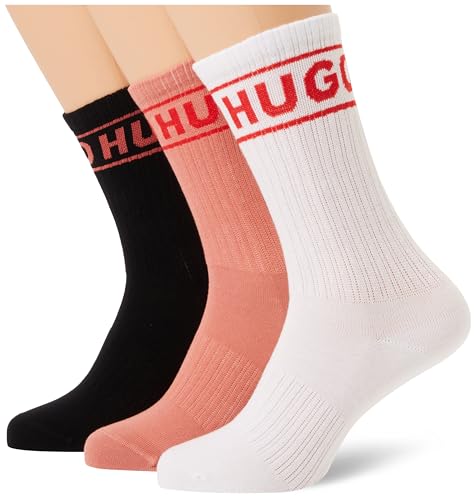 Hugo Women's 3p Qsrib Sporty Cc W 10260645 Quarter_Socks, Open Miscellaneous, 39-42