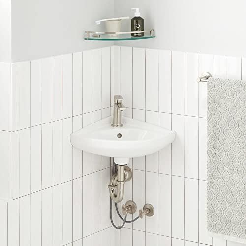 Signature Hardware 484431 Point Roberts 20" Vitreous China Wall Mounted Bathroom Sink with Single Faucet Hole