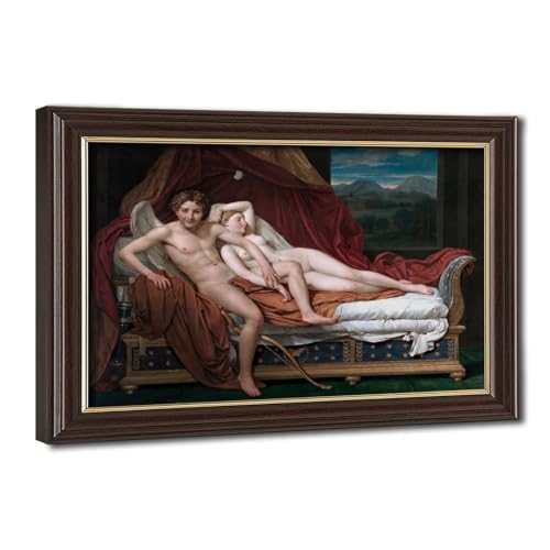 Cupid And Psyche de Jacques Louis David impression sur toile haute définition avec cadre