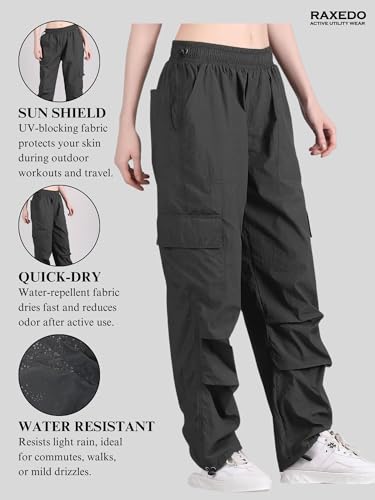 Image of Parachute Pants for Women - Water-Resistant Cargo Pants for Women | Stylish Activewear for Travel, Office, Gym, Trekking & Everyday Comfort | Korean Pants for Woman