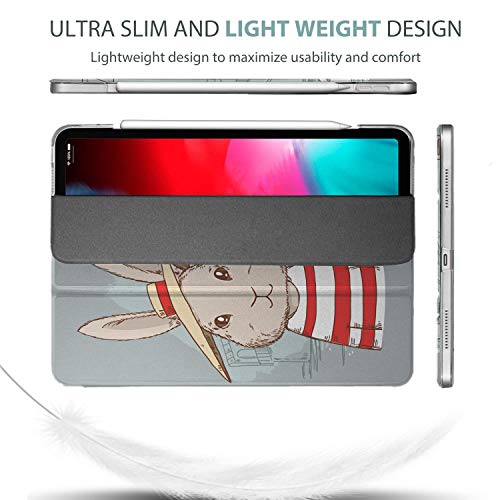 Image of DuraSafe Cases for iPad PRO 11 Inch 2 [ Pro 11 2nd 2020 ] Generation A2228 A2068 A2230 MY232HN /A MXDC2HN /A MXDE2HN /A MY252HN /A MXDD2HN /A Ultra Slim Smart Auto Sleep /Wake Printed PC Cover - Bunny Hat