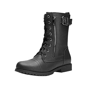 DREAM PAIRS Women’s Ankle Bootie Winter Lace up Mid Calf Military Combat Boots