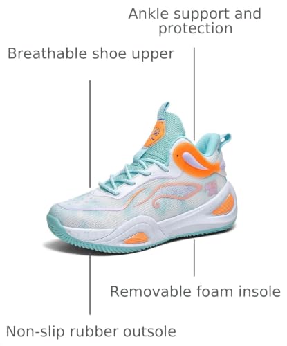 Image of Unisex Basketball Shoes for Women Men Breathable Mesh Non Slip Rubber Sole Lightweight Athletic Sneakers for Indoor Outdoor Court Walking Training