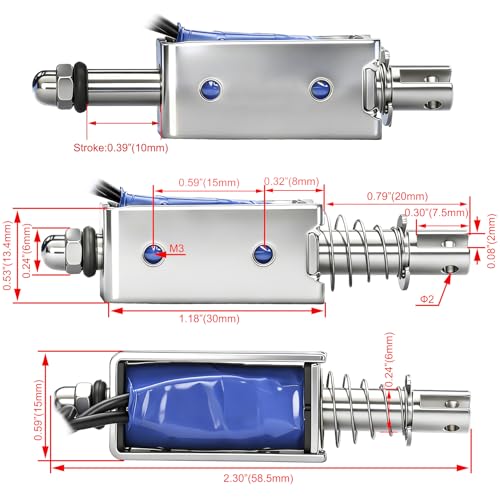 Heschen Gleichstrommelektromagnet, Push Pull Typ, HS-0530B, DC24V 840mA, 10mm Schlag, Anfangskraft 0,5N, Max Haltekraft 5N, Offener Rahmen, Lineare Bewegung