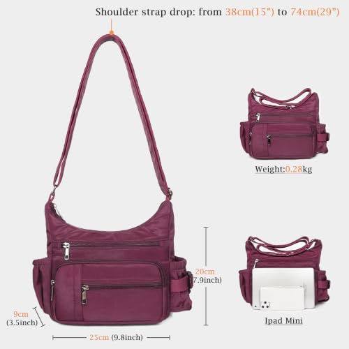 Image of VOLGANIK ROCK Crossbody Bags for Women RFID Lightweight Travel Shoulder Bag Waterproof Nylon purses and handbags Pocketbook