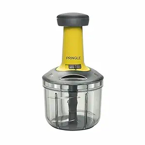 PRINGLE Manual Push Chopper For Kitchen Vegetables & Fruits| Multipurpose Hand Press Chopper With Lock & Unlock System| Quick Manual Hand Held Chopper Onion Cutter/Mixer (Plastic (900Ml), 30 Watts