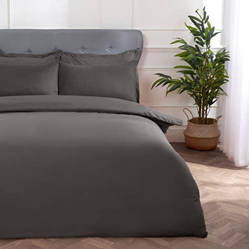 Sleepdown Marble Monochrome Black White Ultra Soft Easy Care Hypoallergenic Grey Reversible Abstract Duvet Cover Quilt Bedding Set with Pillowcases - King (220cm x 230cm)