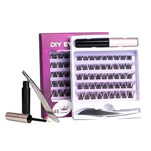 Individual Lashes Cluster Lashes D Curl 45 Clusters DIY False Eyelashes Individual Reusable Soft Natural Easy Fan…