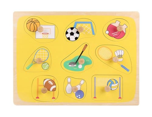LLTCMAOYI Montessori Wooden Peg Puzzle Sports Balls Toys, Fine Motor Skills Training Puzzle