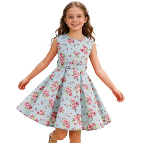 Robe été fille sans manches vêtement cérémonie chic à pois