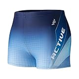 Angel season Swim Jammers for Men Square Leg Swimsuit Athletic Training Quick Dry Chlorine Resistant Mens Swim Briefs Light Blue