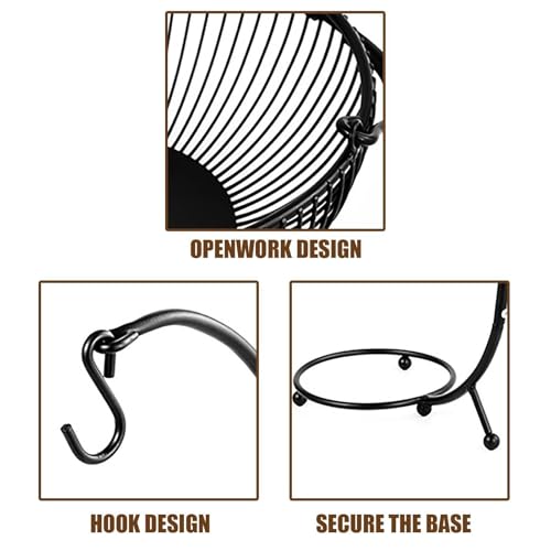 Cesta de frutas de dos niveles para organizar tu cocina moderna con colgador de plátanos 8