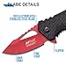 MTech USA – Spring Assisted Folding Knife – Red Fine Edge Stainless Steel Blade with Black Nylon Fiber Handle, Bottle Opener, Pocket Clip, Tactical, EDC, Self Defense- MT-A882RD