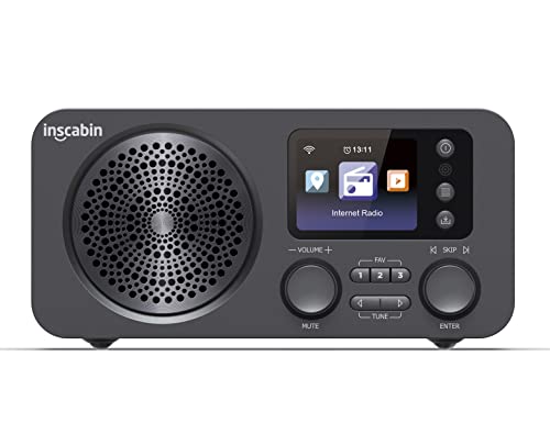 Radio numérique Internet Dab/Dab+ Inscabin D7, Radio Internet/Radio numérique avec Spotify Connect et Bluetooth (Black)